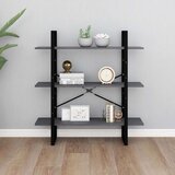 vidaXL Ormarić za knjige s 3 razine sivi 100 x 30 x 105 cm od borovine | shoptok.hr