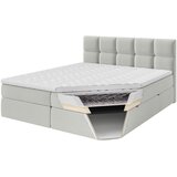 MID.YOU POSTELJA Z VZMETNICO 180 cm x 200 cm , leseni material, les, tekstil temno modra | Shoptok.si