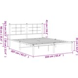  Metalni okvir za krevet s uzglavljem crni 160x200 cm | shoptok.hr