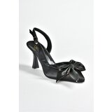 Fox Shoes Women's Black Satin Heeled Shoes | ePonuda.com