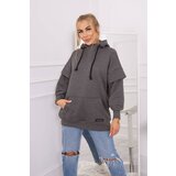 Kesi Insulated turtleneck sweatshirt made of graphite Cene