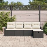  Set od 5 vrtnih kauča s jastucima crni poli ratan | shoptok.hr