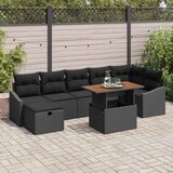  Sjedeća garnitura za vrt 8 kom. Crna poliratan 288.5 x 123.5 x 85 cm | shoptok.hr