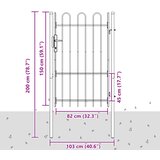  Ogradna vrata BOXTEL 103 x 200 cm Čelik s prahom premazan Siva | shoptok.hr