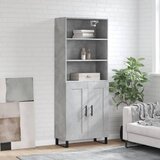 vidaXL Visoka komoda betonsko siva 69,5x34x180 cm inženirski les | Shoptok.si