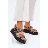 Boto Women&#039;s Platform And Wedge Sandals With Buckles Zebra Beige-Black Genorre cijene