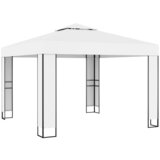 vidaXL Paviljon z dvojno streho 3x3 m bel Cene