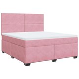 vidaXL Box spring postelja z vzmetnico roza 180x200 cm žamet | Shoptok.si