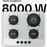 Klarstein Plinska kuhalna plošča Velaire, 4-gorniki z električnim vžigom, združljiva z zemeljskim plinom in utekočinjenim naftnim plinom, 8000 W, 60 cm | Shoptok.si