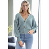 Dewberry 23325 3 Button V-Neck Women Cardigan-NEFTİ | shoptok.hr