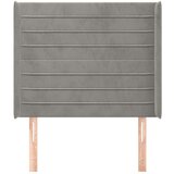  Uzglavlje s ušima svjetlosivo 83x16x118/128 cm baršunasto | shoptok.hr