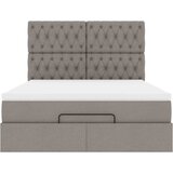  Otomanski krevet s madracem i LED smeđesivi 140x200 cm tkanine | shoptok.hr