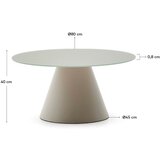 Kave Home Svetlo siva okrogla klubska mizica s stekleno mizno ploščo ø 80 cm Wilshire – | Shoptok.si