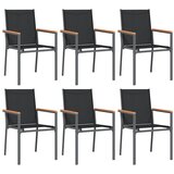  7-dijelni vrtni blagovaonski set crni od tekstilena i čelika | shoptok.hr