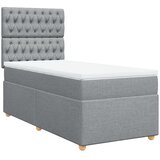  Box spring krevet s madracem svjetlosivi 90x190 cm od tkanine | shoptok.hr