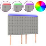 Maison Chic led posteljno vzglavje - vzglavna omarica - nočna omarica svetlo sivo 144x5x118/128 cm blago, (21707852) Cene