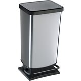 rothopro Zbiralnik odpadkov s pedalom PASO, prostornina 40 l, ŠxVxG 353 x 676 x 295 mm, srebrna | Shoptok.si