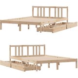 vidaXL Posteljni okvir brez vzmetnice 135x190 cm trdna borovina | Shoptok.si