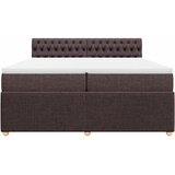  Krevet s oprugama i madracem tamnosmeđi 200x200 cm od tkanine | shoptok.hr