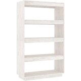 vidaXL knjižna omara za razdelitev prostora bela 80x35x135 cm borovina | Shoptok.si