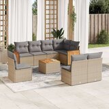 vidaXL 9-dijelni set vrtnih sofa s jastucima bež od poliratana | shoptok.hr