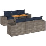 vidaXL Vrtna sedežna garnitura 7-delna z blazinami siv poli ratan, (22016403) | Shoptok.si