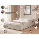 Ropez Bež tapecirani bračni krevet s prostorom za odlaganje s podnicom 180x200 cm Cille – | shoptok.hr