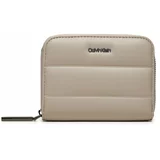 Calvin Klein Majhna ženska denarnica Line Quilt Medium Zip Around K60K612201 Bež