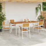 vidaXL 7-delni set vrtnoske jedilnice iz trdega akacijevega lesa | Shoptok.si