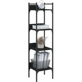 Police za knjige 4 razine crne 35x30x138 5 cm konstruirano drvo | shoptok.hr