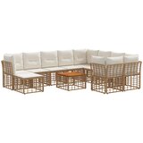  Set vanjskih sofa 11 kom. Prirodna i krema bijela poliratan | shoptok.hr