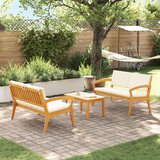 vidaXL 3-delni bistro set z blazinami - Trden akacijev les Cene
