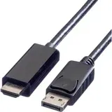 Value DisplayPort priključni kabel 7.50 m 11.99.5789 sa zaštitom crna [1x muški konektor displayport - 1x muški konektor HDMI]