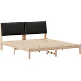  Okvir kreveta Smeđa i crna 200 x 200 cm Masivna borovina | shoptok.hr
