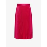 JDY Women's Dark Pink Satin Pleated Midi Skirt Sarah - Women