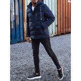 DStreet Kurtka męska zimowa pikowana z kapturem granatowa | Shoptok.si