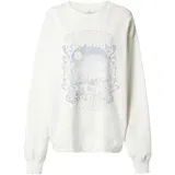 Hollister Sweater majica sivkasto plava / bijela