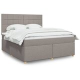 vidaXL Box spring postelja z vzmetnico taupe 180x200 cm blago Cene
