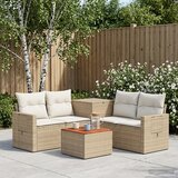  Set sofe 6 kom. Bež i krem bijela Poli Rattan i čelik | shoptok.hr