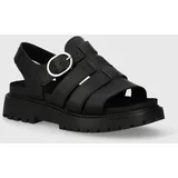 Timberland Kožne sandale Clairemont Way za žene, boja: crna, s platformom, TB0A635VW021