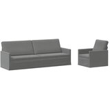  Set sofe 2 pcs Tamnosiva Baršun - Tamnosiva 1-Sjedalo + 3-Sjedalo (210 cm) | shoptok.hr