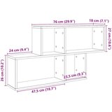 vidaXL Zidna polica Staro drvo 100x18x53 cm Konstruirano drvo | shoptok.hr