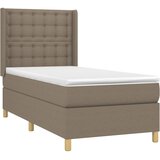  box spring s madracem LED smeđesivi 80 x 200 cm tkanina | shoptok.hr