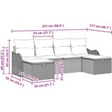  Set sofe 6 kom. 6-Broj sjedala Siva i mornarsko plava poliratan | shoptok.hr