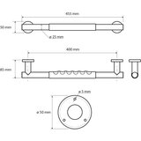 Sapho Stenski varnostni ročaj iz nerjavečega jekla 45,5 cm – | Shoptok.si