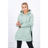 Kesi Insulated sweatshirt with slits on the sides dark mint Cene