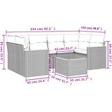  7-dijelni set vrtnih sofa s jastucima bež od poliratana | shoptok.hr