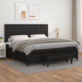 The Living Store Box spring postelja z vzmetnico črna 200x200 cm umetno usnje - Box Spring Postelja, (21517757) | Shoptok.si