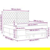 Box Spring Krevet s Madracem i Klupom Svijetlo Siva 180x200 cm Baršun | shoptok.hr