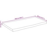 Stolna ploča sa živi rub 100x40x2,5cm masivno grubo drvo manga | shoptok.hr